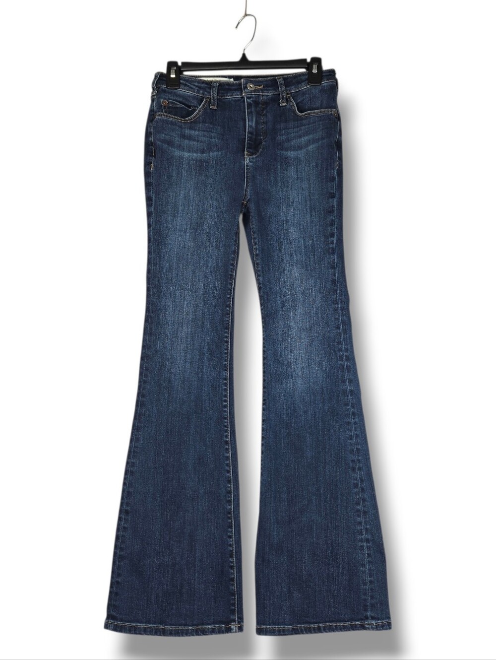 Pilcro High Rise Bootcut Blue Jean Dark Stretch Denim 31" Inseam Womens 26 Curvy
